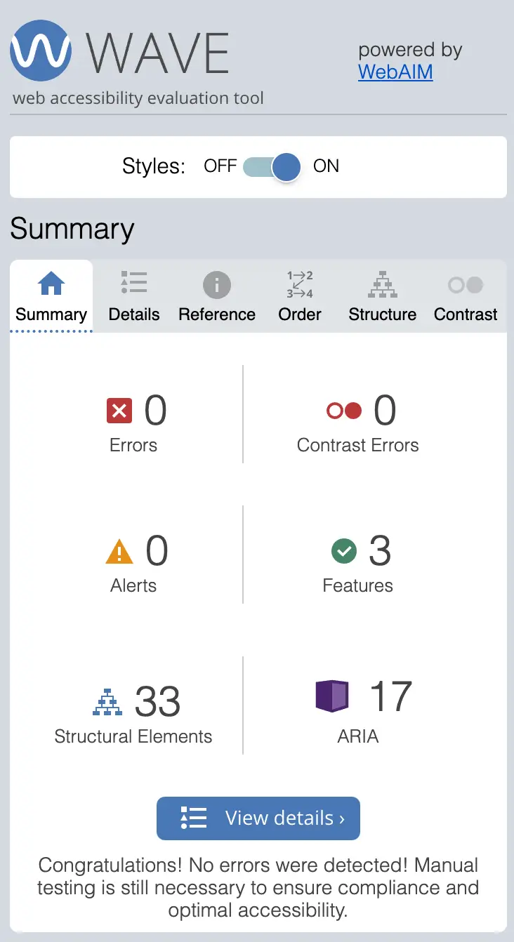 WAVE Performance Score